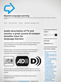 Audio description and language learning article
